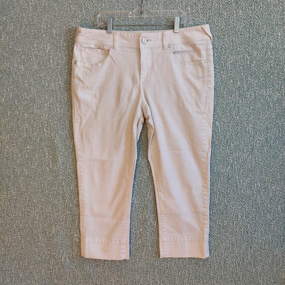 Tommy Bahama Cropped Jeans, White Cotton Blend, Sz 12